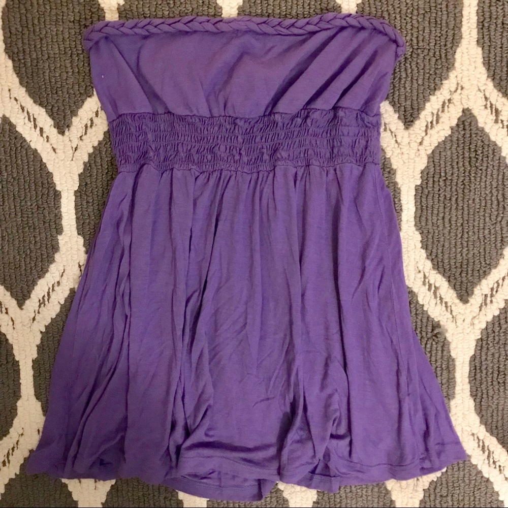 Boutique purple tube top strap less large juniors